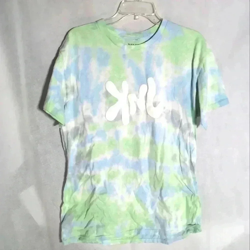KNJ Fanjoy Peace Love tie dyed Green Blue White sz L